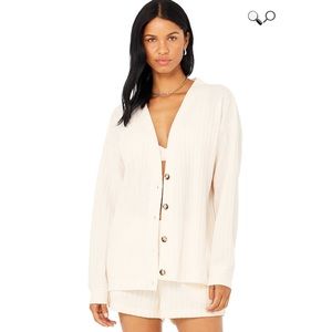 Alo Yoga Ribbed Take Comfort Cardigan Sweatshirt